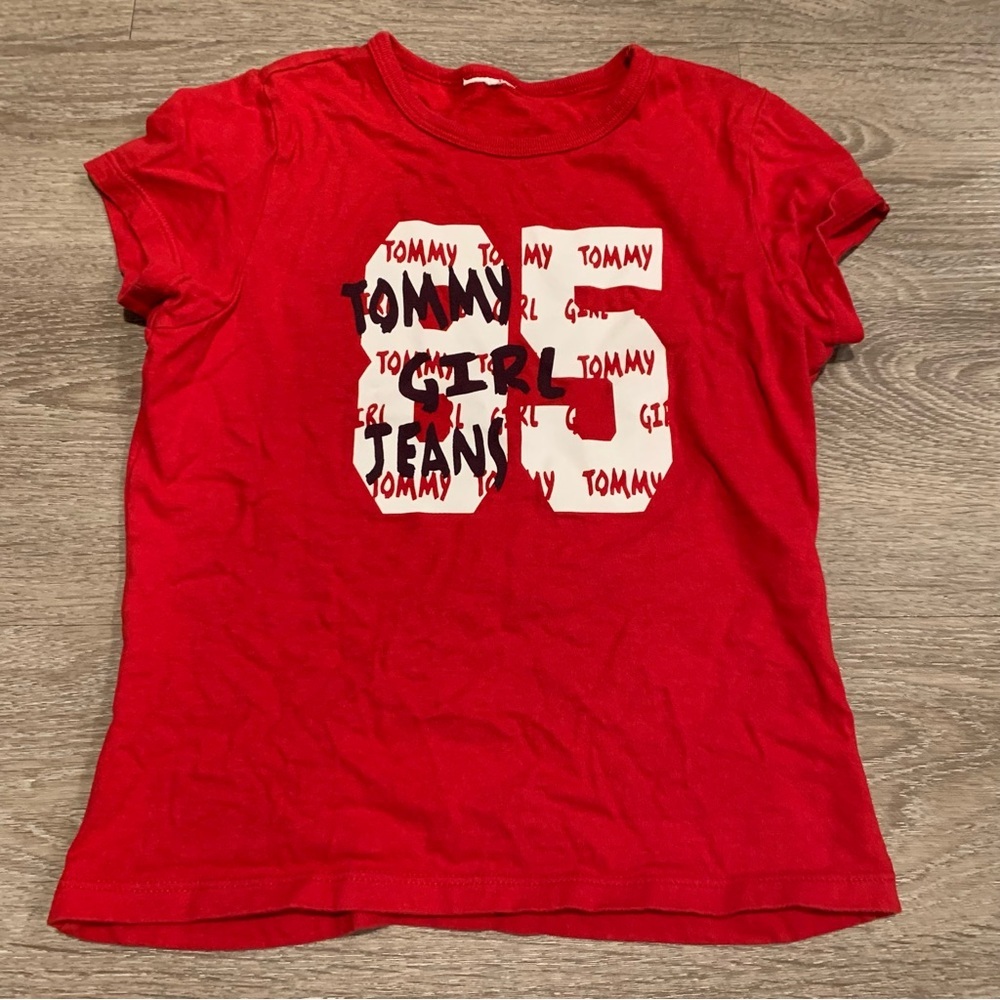 Tommy Girl Jeans Red T-Shirt Size XXS